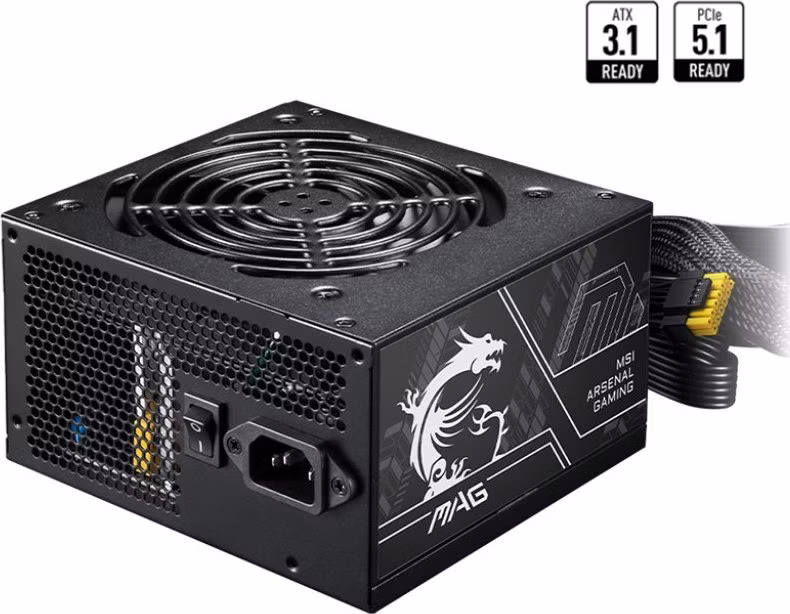 MSI zdroj MAG A750BN PCIE5 II/ 750W/ ATX/ akt. PFC/ 5 let celková záruka/ 120mm ventilátor/ 80PLUS Bronze