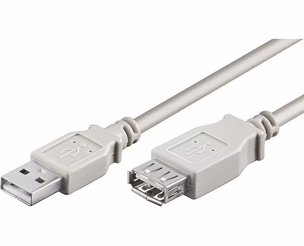 PremiumCord USB 2.0 kabel prodlužovací, A-A, 20cm, šedá