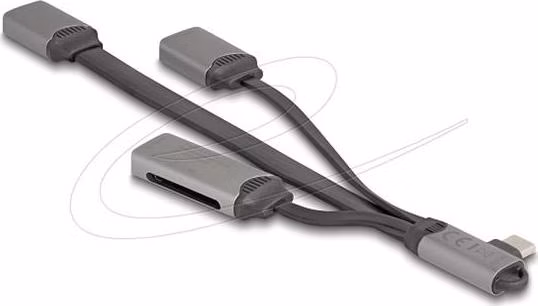 Delock 2portový USB hub včetně čtečky karet SD a Micro SD s konektorem USB Type-C