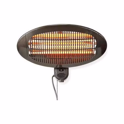 Nedis HTPA110EBK - Venkovní Topné Těleso | 2000 W | 3 Nastavení Teploty | Na zeď | IP34 | Černá
