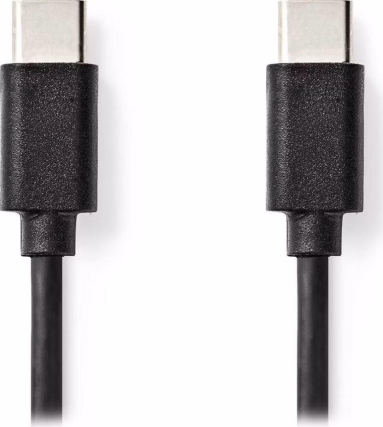 NEDIS kabel USB 2.0/ zástrčka USB-C - zástrčka USB-C/ 60 W/ 480 Mbps/ poniklovaný/ černý/ bulk/ 3m