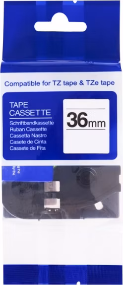 PRINTLINE kompatibilní páska s Brother TZE-B61, 36mm, černý tisk/fluor.oranžový podklad