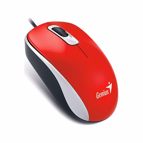 GENIUS DX-110/Kancelářská/Optická/1 000 DPI/Drátová USB/Červená