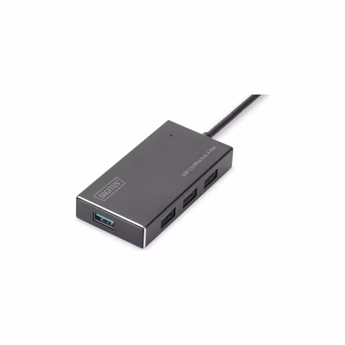 DIGITUS Hub USB 3.0, 4 porty vč. Napájení 5V / 2A Hliníkový kryt