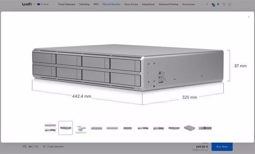 Ubiquiti UniFi Protect Network Video Recorder G2 PRO (8xHDD)