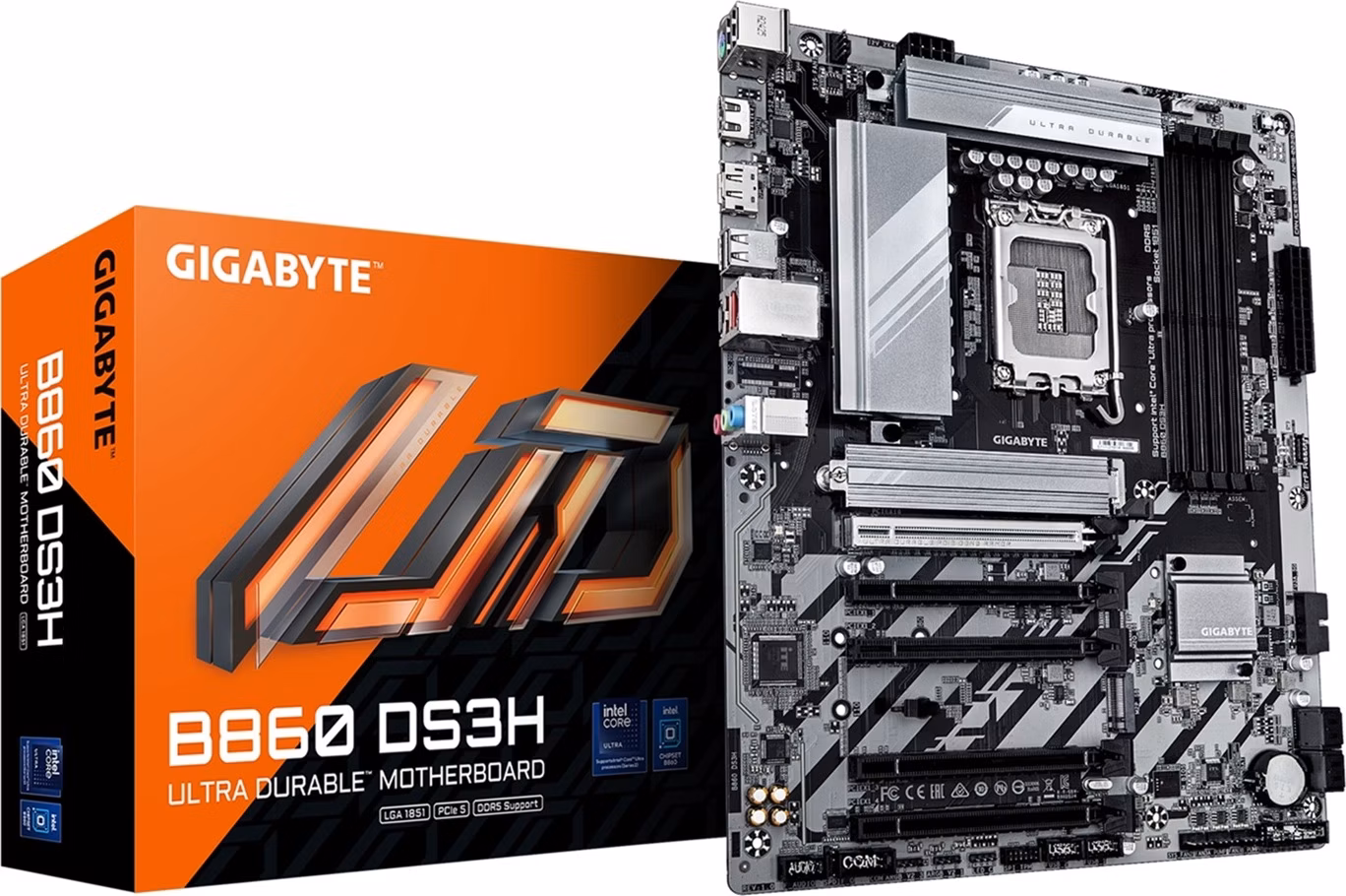 GIGABYTE MB Sc LGA1851 B860 DS3H, Intel B860, 4xDDR5, 1xDP, 1xHDMI, ATX