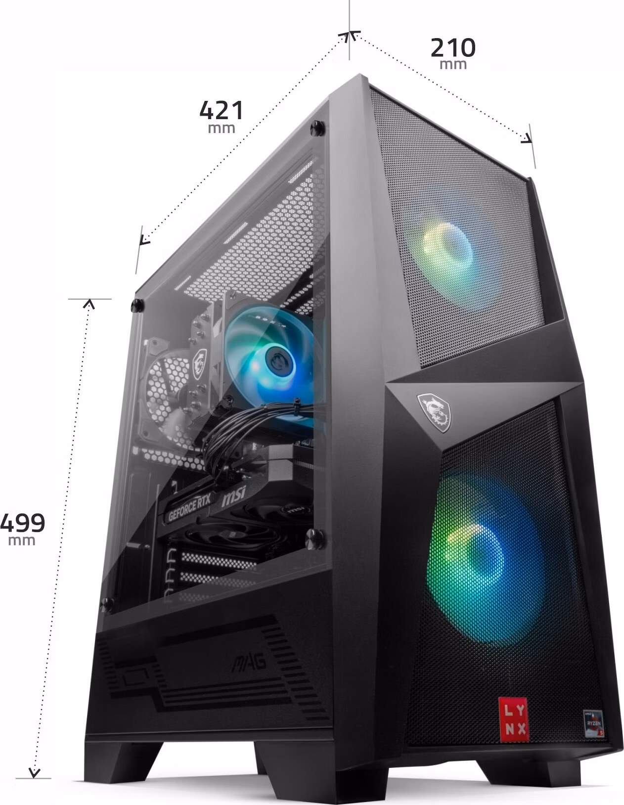 LYNX Challenger Ryzen 5 5600X 16GB 1TB SSD NVMe RTX 5060 Ti 8G W11 Home by MSI