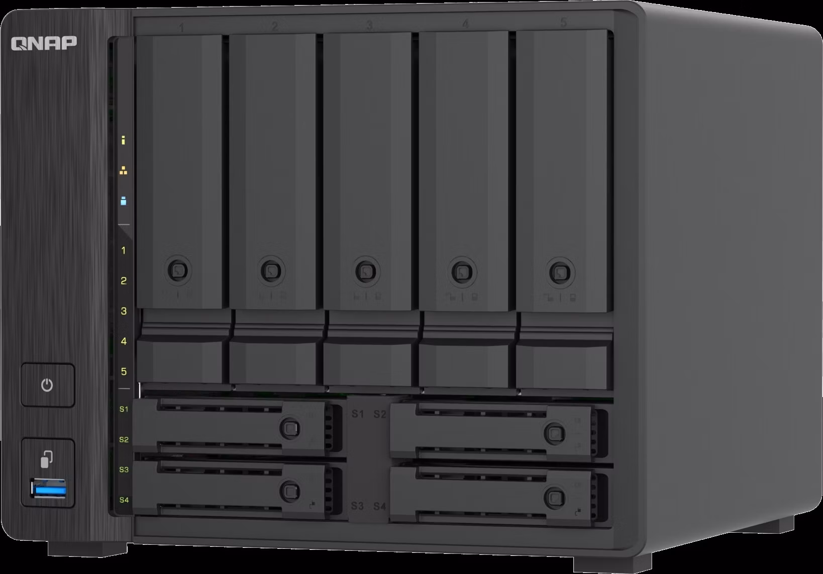 QNAP TS-h966TX-8G (i3 6core, ZFS, 8GB RAM, 5x 3,5" SATA + 4x 2,5" U.2, 2x 2,5GbE, 2x Thunderbolt 4)
