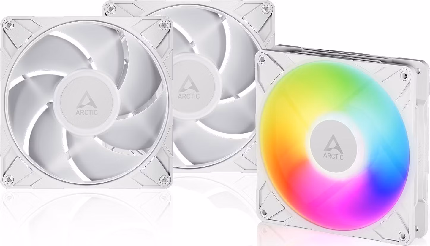 ARCTIC P14 Pre A-RGB (biela) (3pack) - 140mm A-RGB PWM ventilátor s rozdeľovačom káblov
