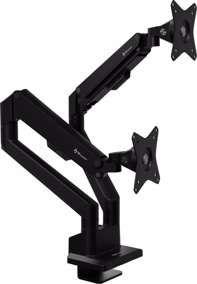 AROZZI ALZARE NEO DUO Black/ stolní držák pro 2 monitory/ plynový píst/ kovový/ černý
