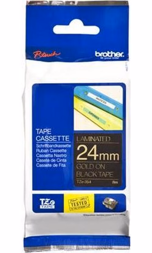 Brother - TZe-354, černá / zlatá (24 mm)
