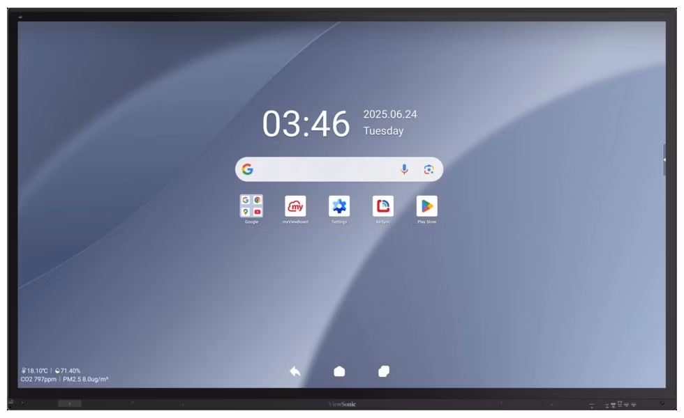 ViewSonic Flat Touch Display IFP8663-1C/86"  4K UHD,50 multi-point PCAP,9H,450nits, 16G RAM/128G,HDMI,DP,USB,RJ45, RS232