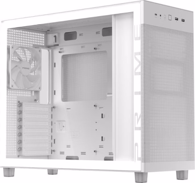 BAZAR - ASUS case PRIME AP303 TG WHITE, ATX, průhledná bočnice,1x120mm, bílá - Poškozený obal (Komplet)