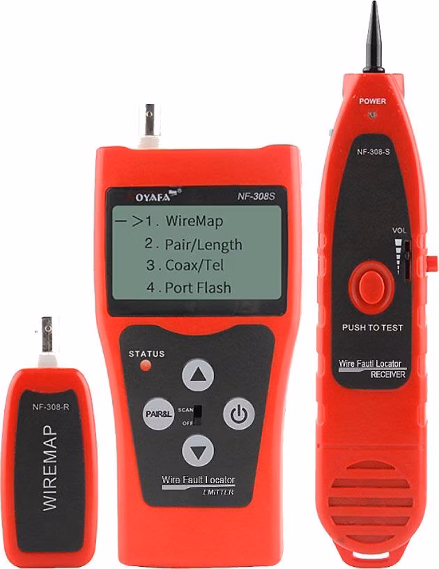 W-Star Tester káblov RJ45 WSNF308S UTP RJ11, BNC, USB detektor káblov, diagnostika, LCD