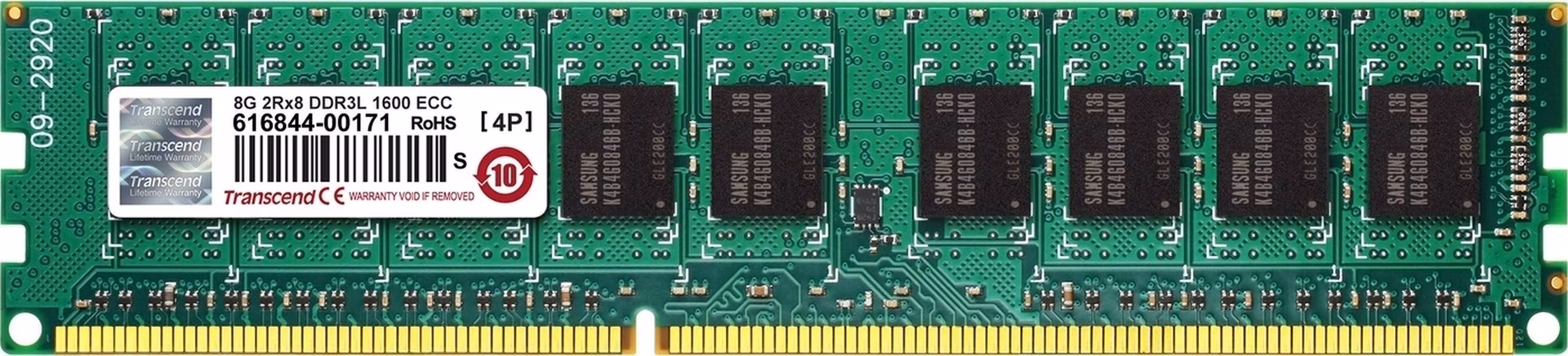 Transcend paměť 8GB DDR3L-1600 ECC-DIMM 2Rx8 CL11
