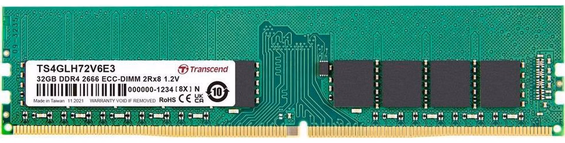 Transcend paměť 32GB DDR4 3200 ECC-DIMM 2Rx8 (2Gx8)x18 CL22 1.2V