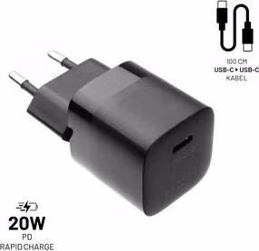FIXED nabíjačka, USB-C, USB-C/USB-C kábel, 1m, 20W