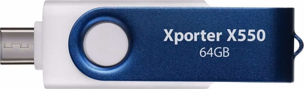 PATRIOT Xporter X550 64GB / USB Typ-A + USB Typ-C / USB 3.2 Gen 1 / bílo-modrá