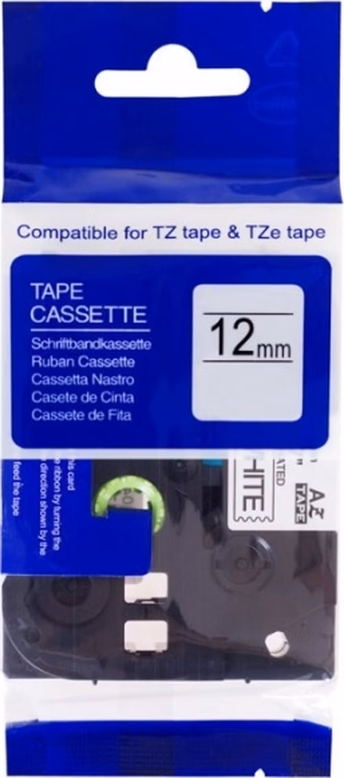 PRINTLINE kompatibilní páska s Brother TZE-FA3, 12mm, modrý tisk /bílý podklad, zažehlovací
