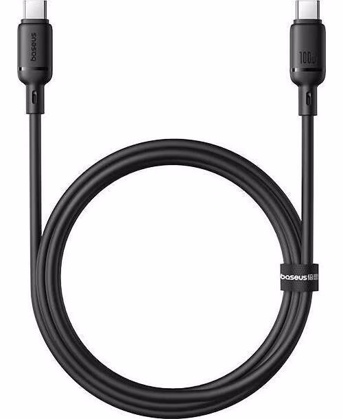 Baseus Rýchlonabíjací kábel Silky USB-C/USB-C 1m 100W čierny