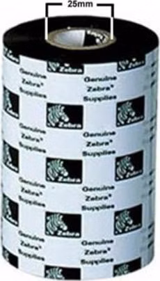 Zebra Resin Ribbon, 83mmx300m (3.27inx984ft), 5095; High Performance, 25mm (1in) core, 6/box