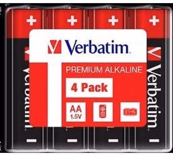 VERBATIM Alkalické baterie AA, 4 Pack - Shrink