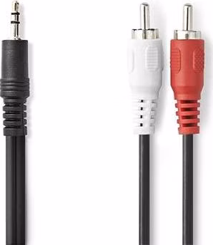 Nedis CAGL22200BK30 - Stereo Audio Kabel | 3,5 mm Zástrčka – 2x RCA Zástrčka | 3.00 m | Černá