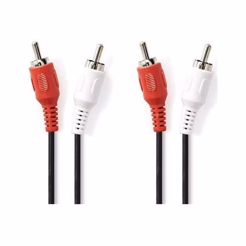 Nedis CAGB24200BK10 - Stereofonní Audio Kabel | 2x RCA Zástrčka - 2x RCA Zástrčka | 1 m | Černá barva