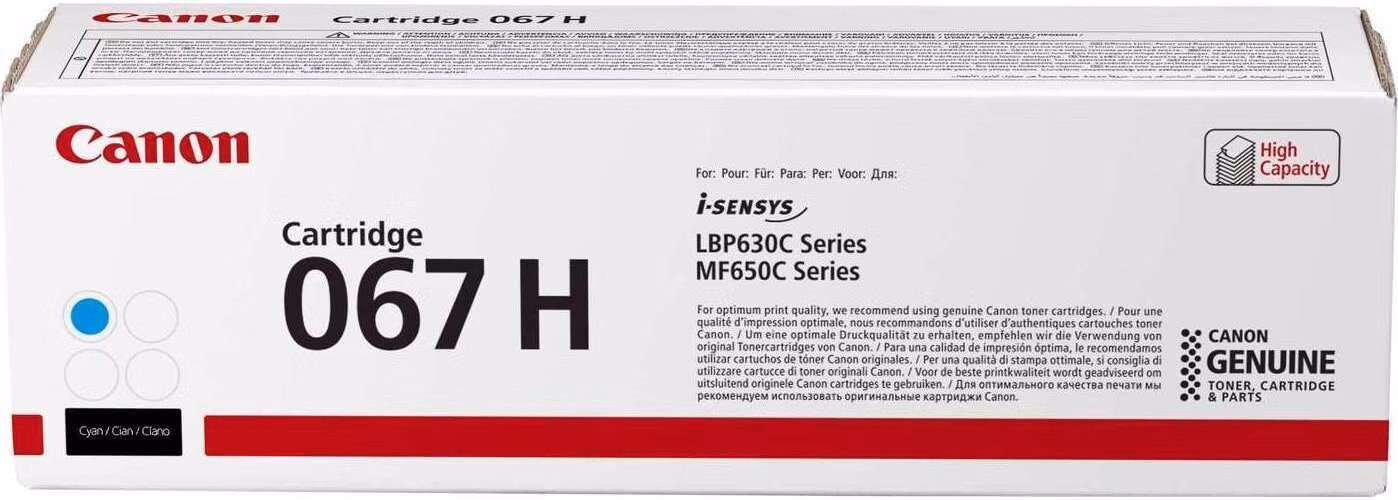 BAZAR - Canon TONER 067H azurová i-SENSYS LBP631Cw, LBP633Cdw, MF651Cw, MF655Cdw, MF657Cdw (2350 str.) - Poškozený obal