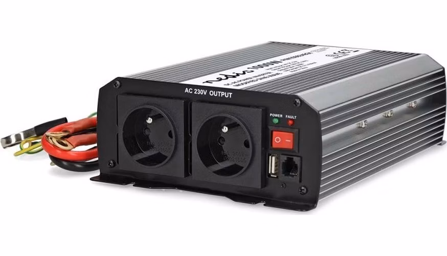 NEDIS měnič napětí/ modifikovaná sinusoida/ 24 V DC/230 V AC 50 Hz/ 1000 W (2000 W špička)/ USB-A/ 2x zásuvka type E