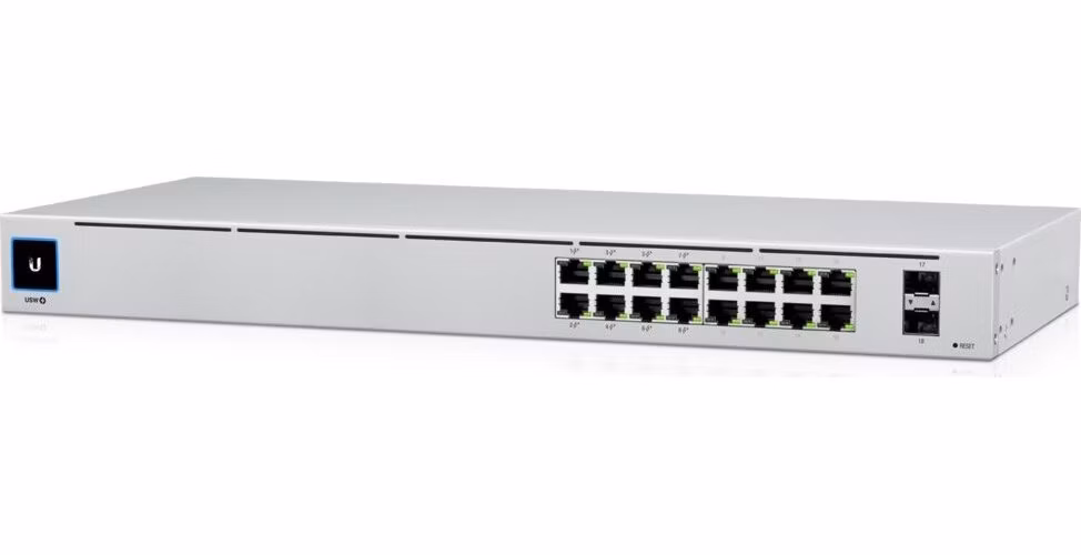 Ubiquiti UniFi Switch 16 PoE - 16x GbE, 2x SFP, 8x PoE+ (PoE budget 42W)