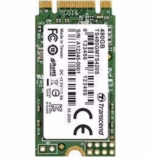 TRANSCEND MTS420S 480GB SSD disk M.2 2242, SATA III (3D TLC), 530MB/s R, 480MB/s W