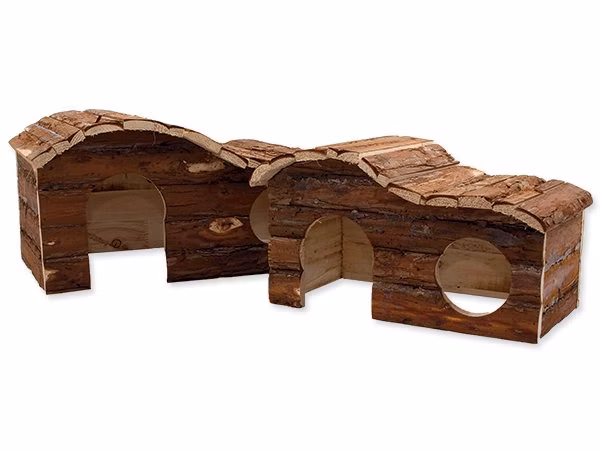 Domček Small Animals Kaskada drevený s kôrou 31x19x19cm