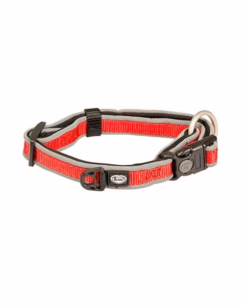 Obojok DUVO+ EXPLOR WEST nylon červená farba 40-65cm/25 mm