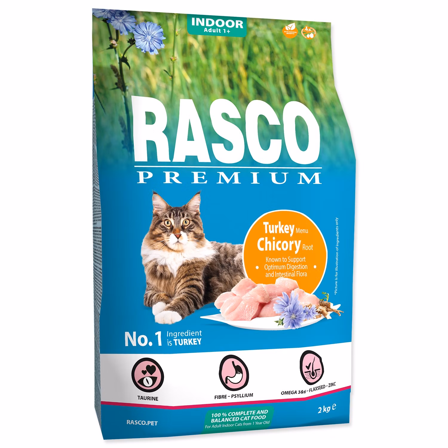 Krmivo Rasco Premium Indoor morka s koreňom čakanky 2kg