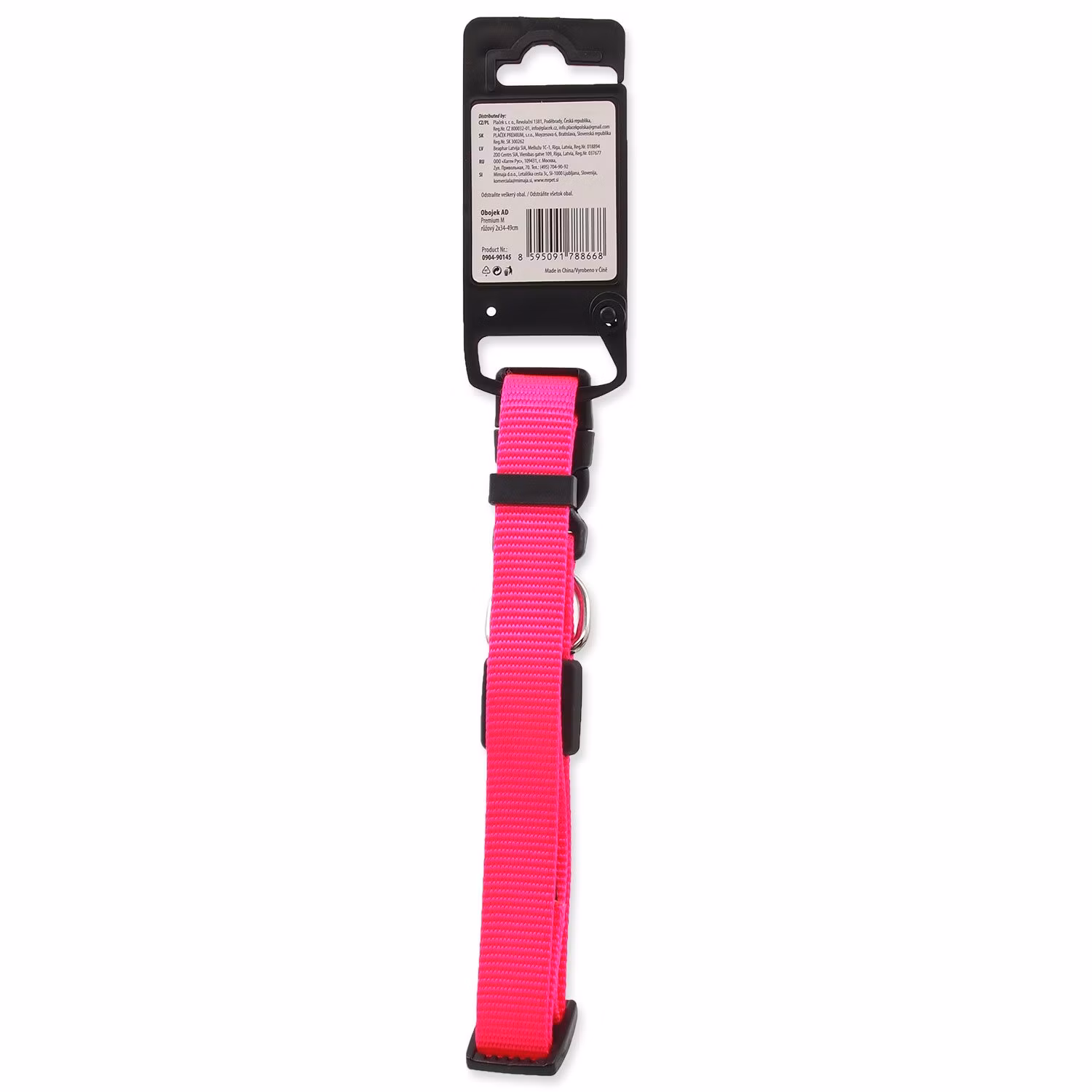 Obojok Active Dog Premium M ružový 2x34-49cm