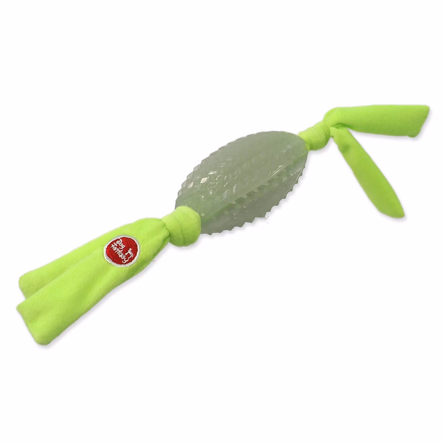 Hračka Dog Fantasy Glow oválna lopta biela z TPR svietiaca v tme 31cm