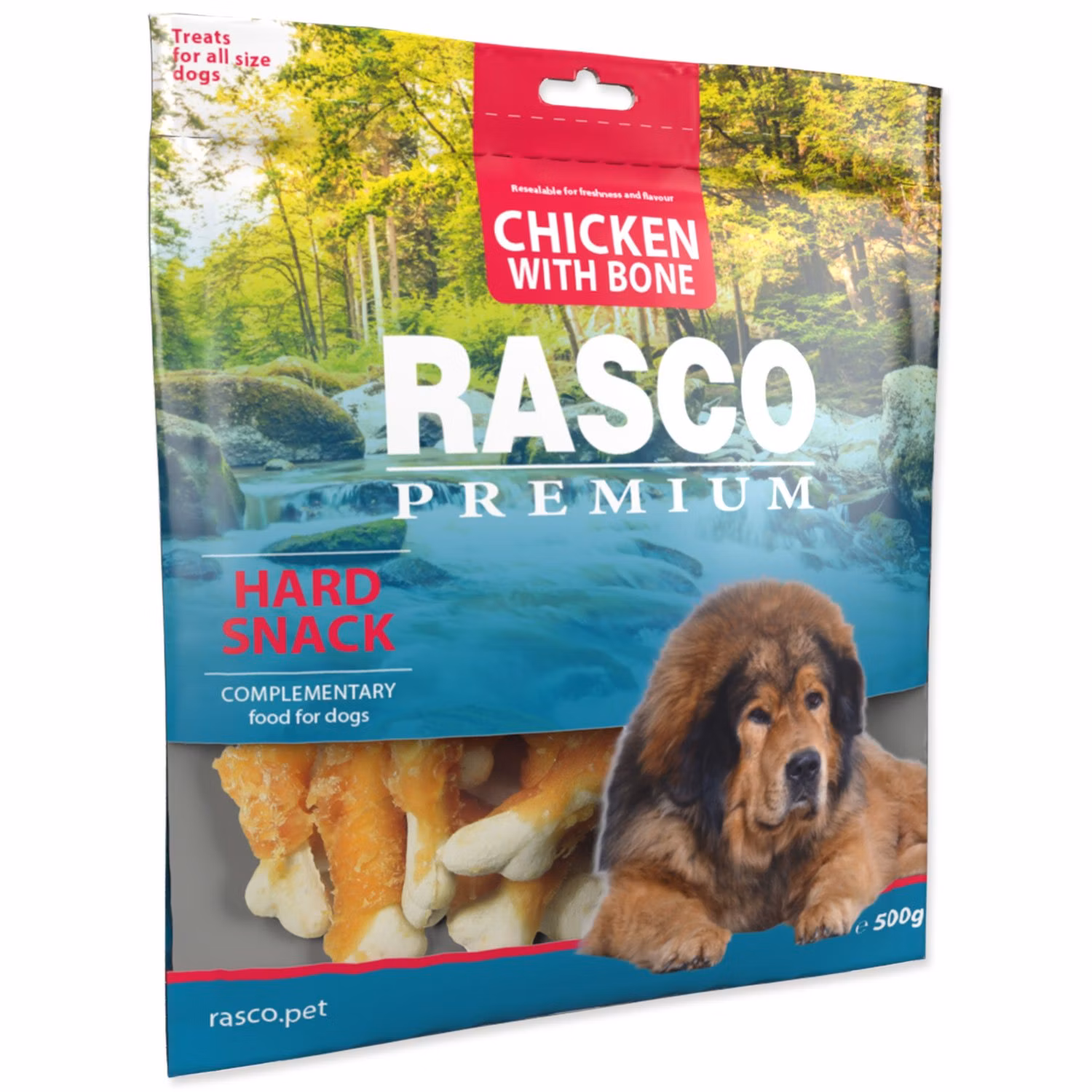 Pochúťka Rasco Premium kuracím obalené kostii 500g
