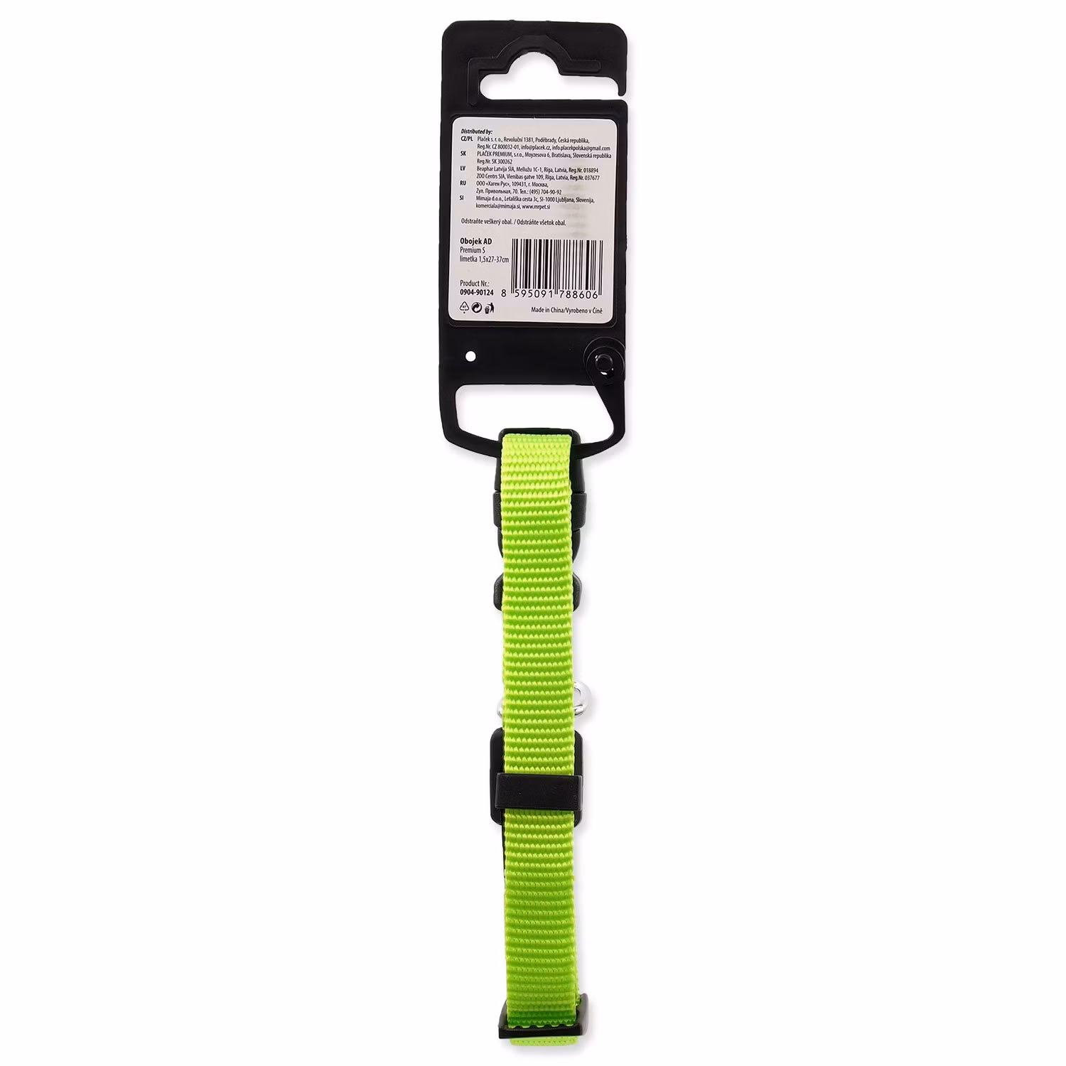 Obojok Active Dog Premium S limetka 1,5x27-37cm