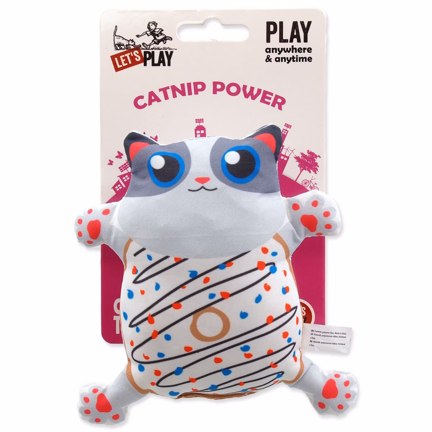 Hračka Let´s Play mačka s catnipom 6, 14cm