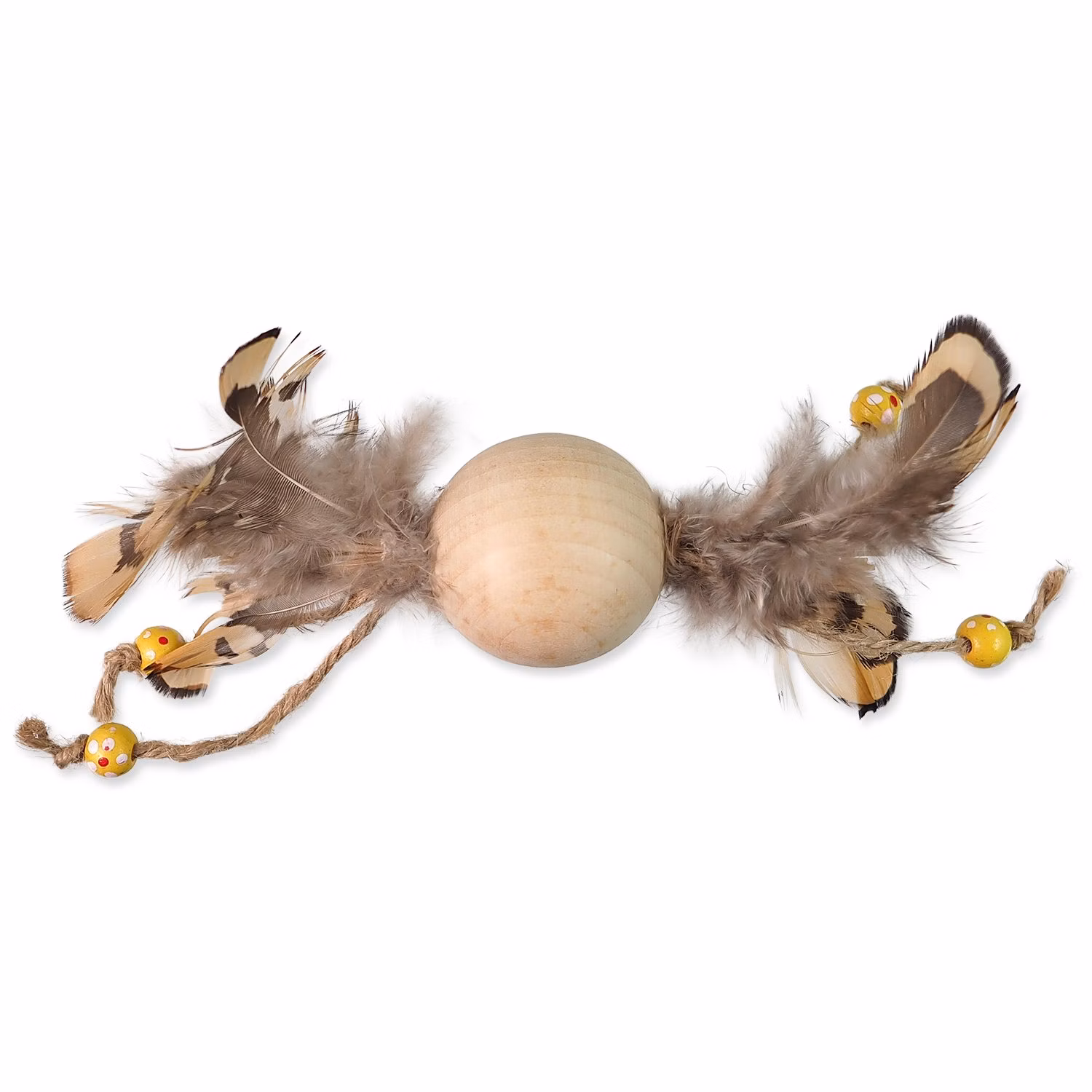 Hračka Magic Cat Wooden Toy gulička s pierkami mix 16cm