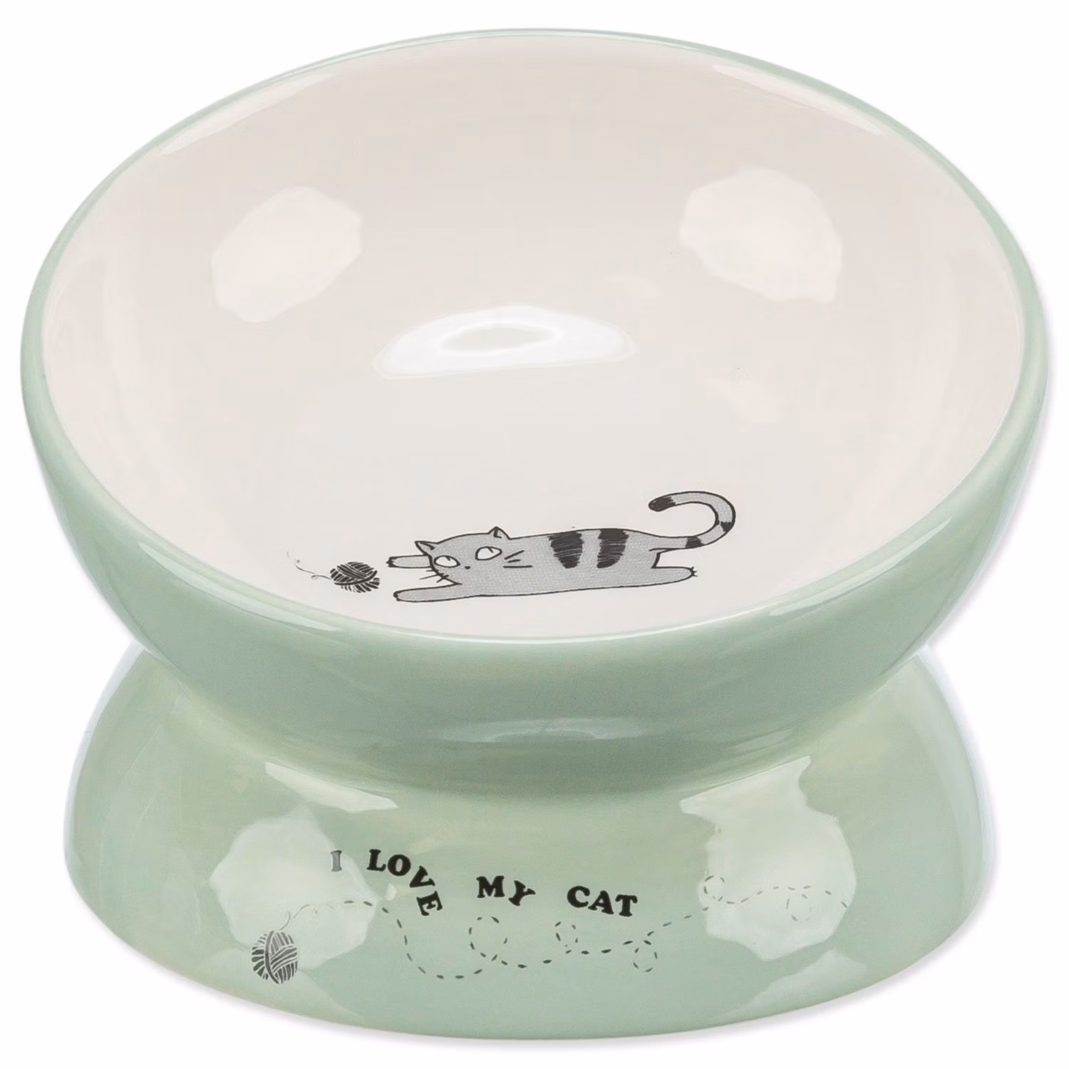 Miska Trixie zvýšená, ergonomická, keramická, šajvejová/biela 0.15 l/ø 13 cm