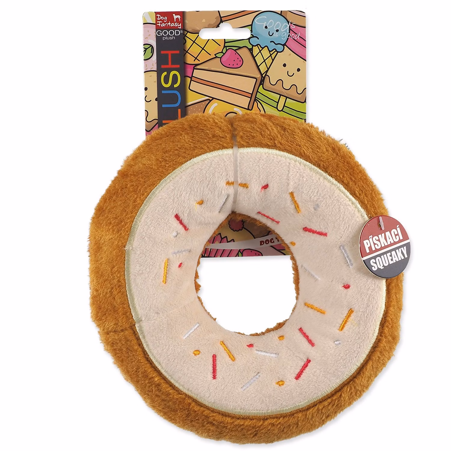 Hračka Dog Fantasy donut biely 19cm