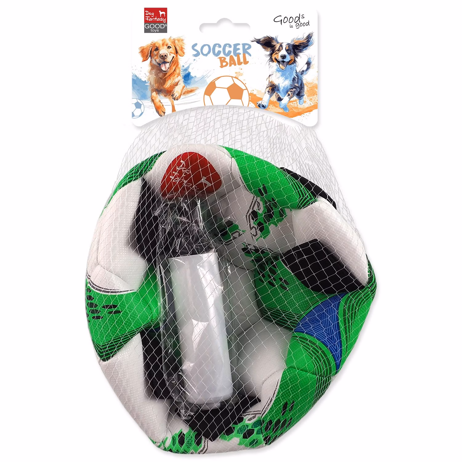 Hračka Dog Fantasy futbalová lopta s držadlami pre psov 22cm