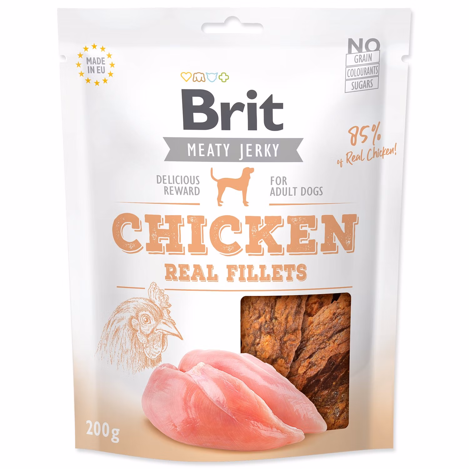 Pochúťka Brit Jerky kuracie plátky 200 g