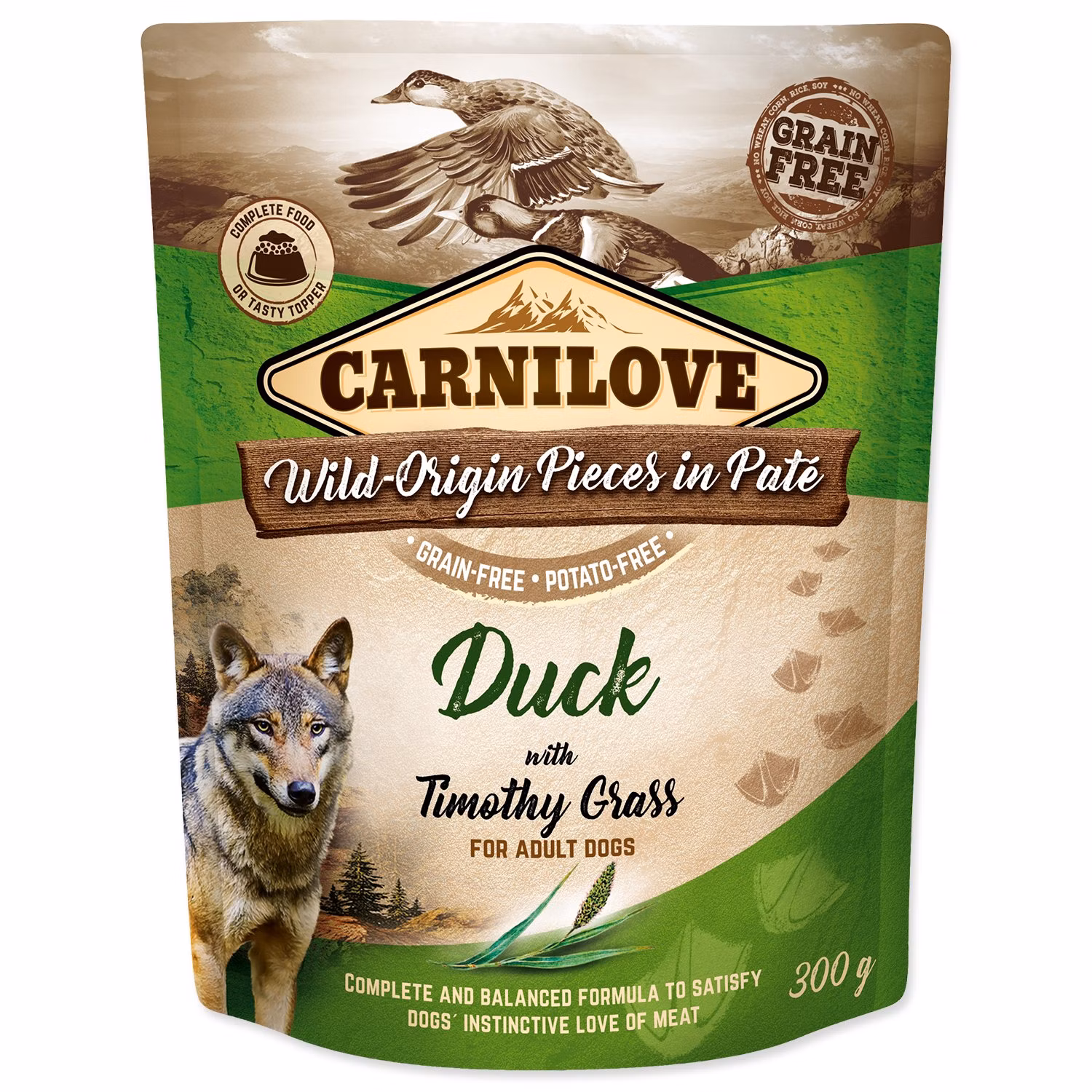 Kapsička Carnilove Dog kačka s timotejkou, paté 300g