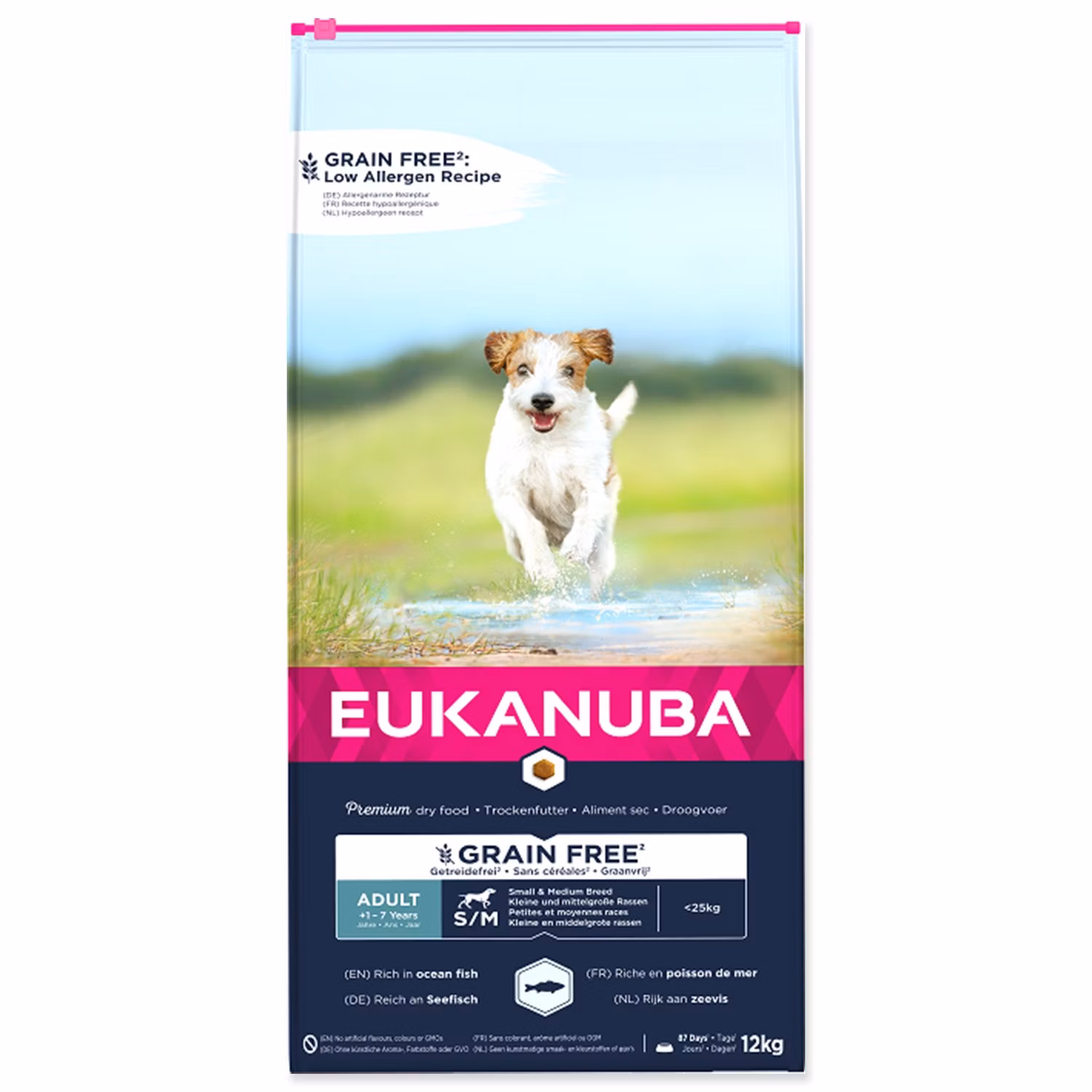 Krmivo EUKANUBA Adult Small & Medium Grain Free Ocean Fish 12kg