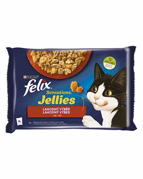 Nestlé FELIX Sensations cat Multipack hovädzie & kura v želé kapsička 4x85 g