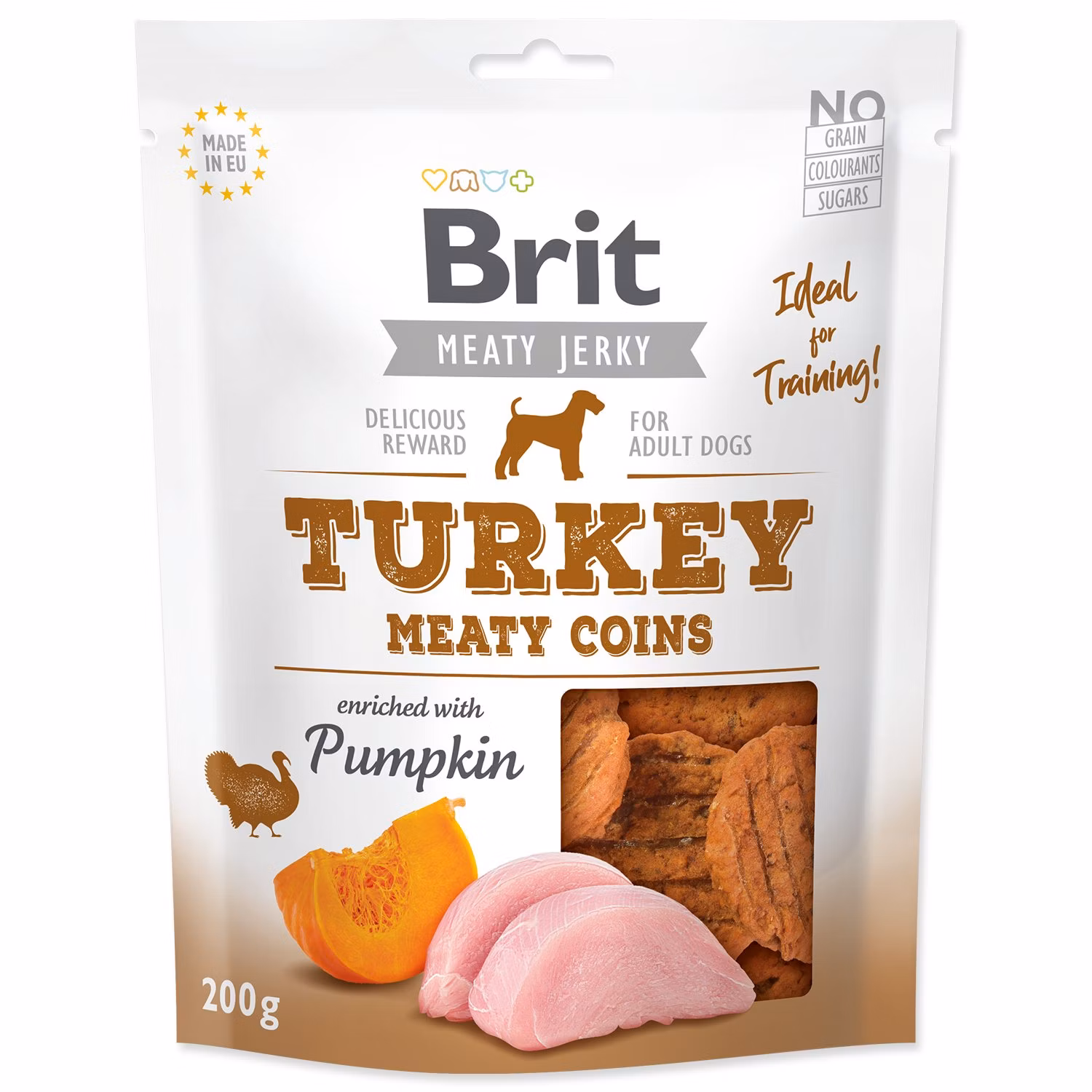 Pochúťka Brit Jerky Meaty morka, kolieska 200g