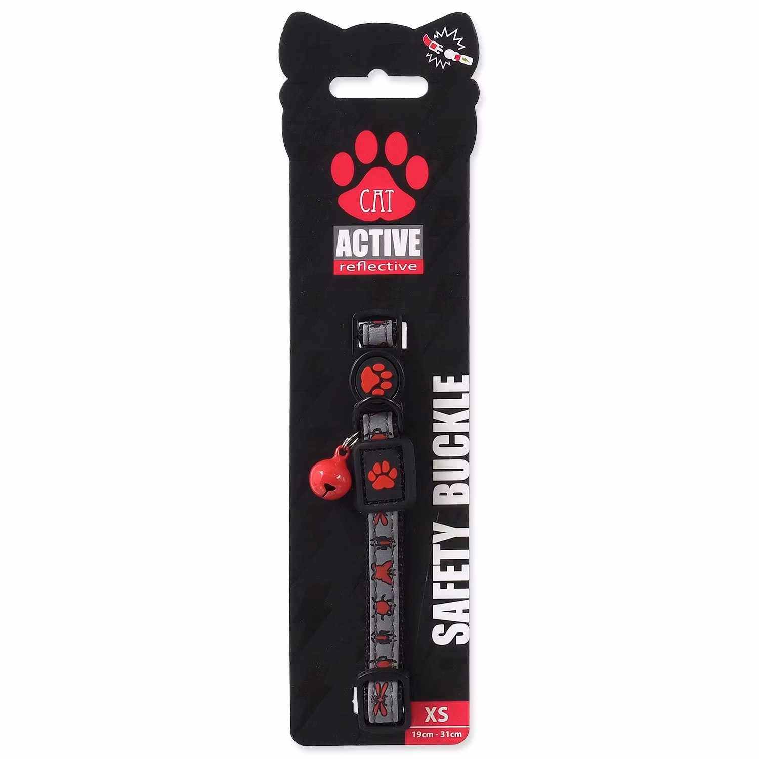Obojok Active Cat Reflective XS červený 1x19-31cm